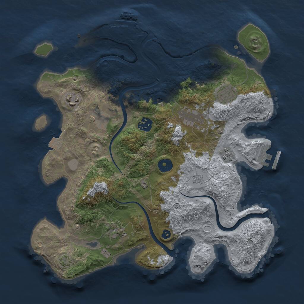 Rust Map: Procedural Map, Size: 3250, Seed: 5083835, 13 Monuments
