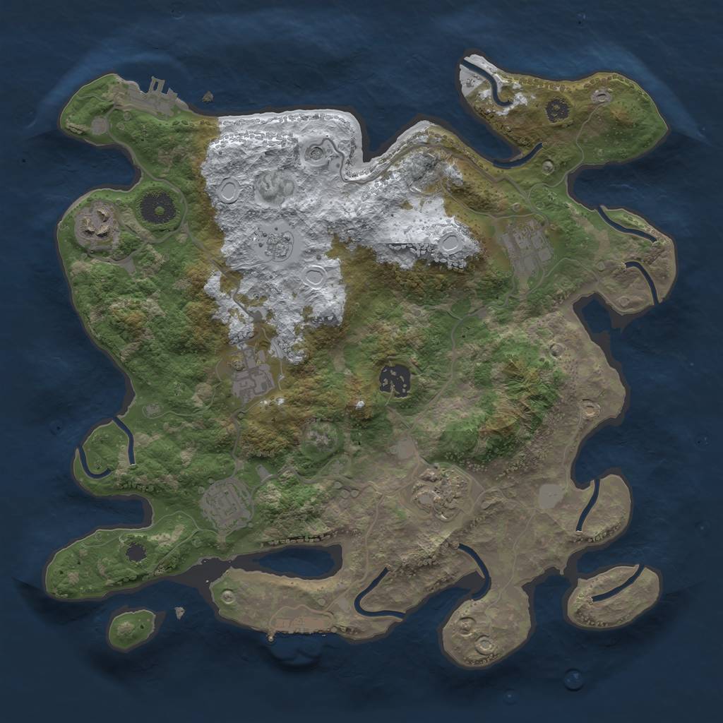 Rust Map: Procedural Map, Size: 3250, Seed: 5982425, 15 Monuments