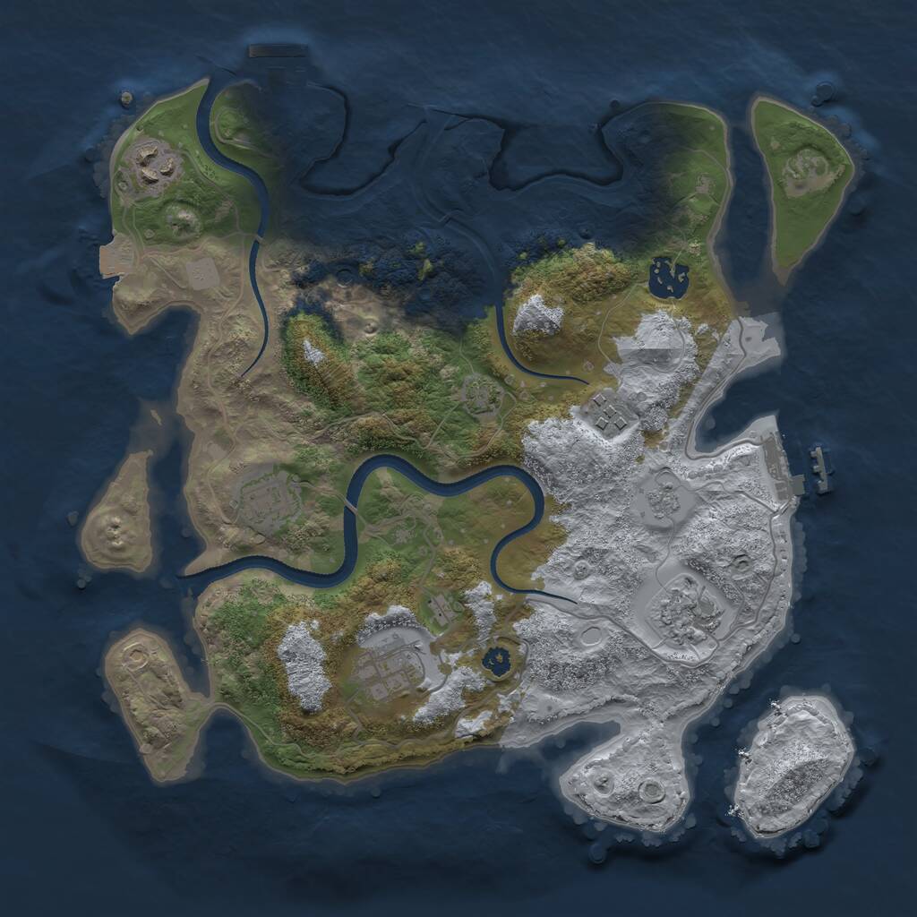 Rust Map: Procedural Map, Size: 3250, Seed: 4867971, 12 Monuments