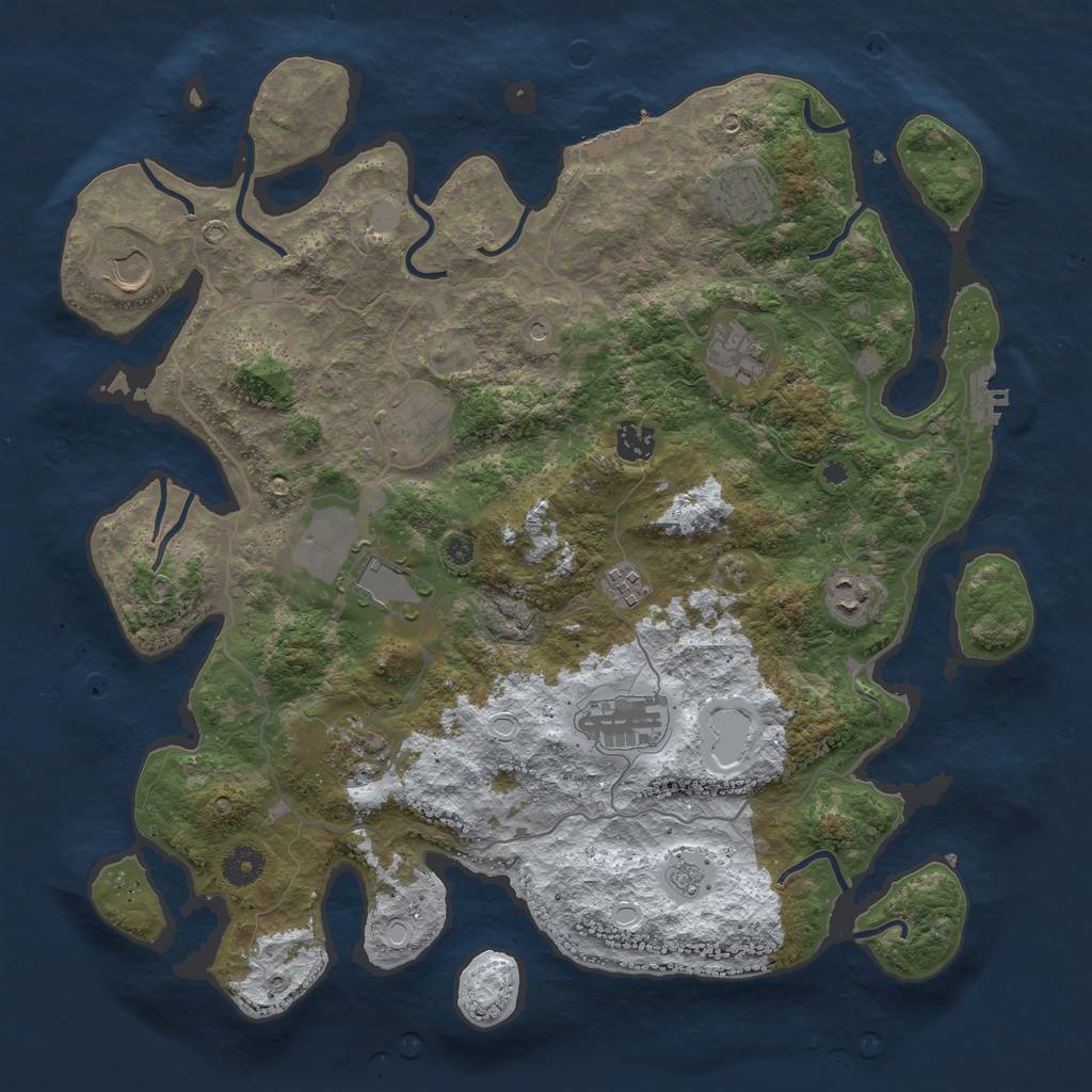 Rust Map: Procedural Map, Size: 4000, Seed: 315274626, 19 Monuments