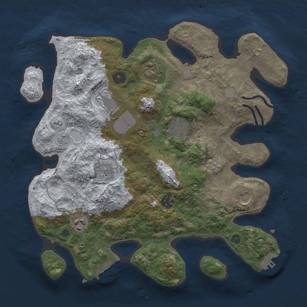 Rust Map: Procedural Map, Size: 3500, Seed: 588, 17 Monuments