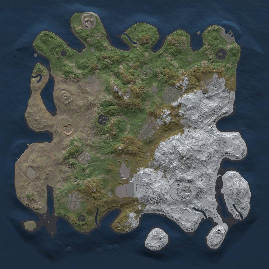 Rust Map: Procedural Map, Size: 3700, Seed: 4789, 20 Monuments
