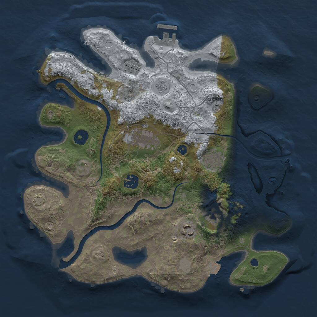 Rust Map: Procedural Map, Size: 3250, Seed: 1901042, 11 Monuments