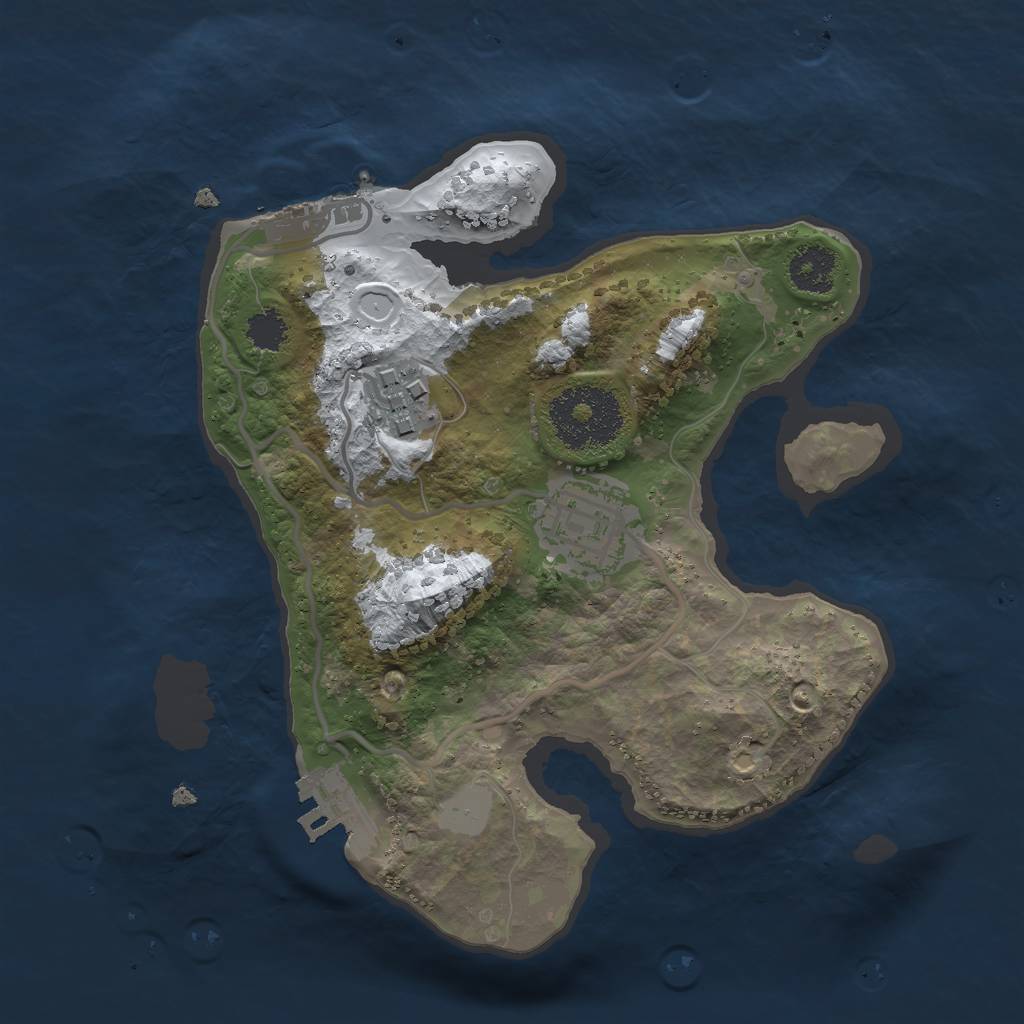 Rust Map: Procedural Map, Size: 2250, Seed: 2125487, 9 Monuments