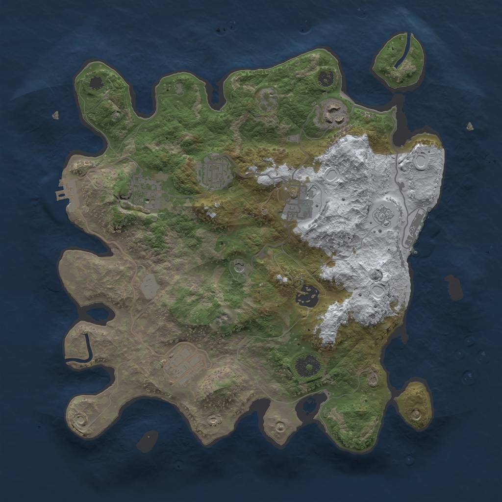 Rust Map: Procedural Map, Size: 3250, Seed: 2719426, 15 Monuments