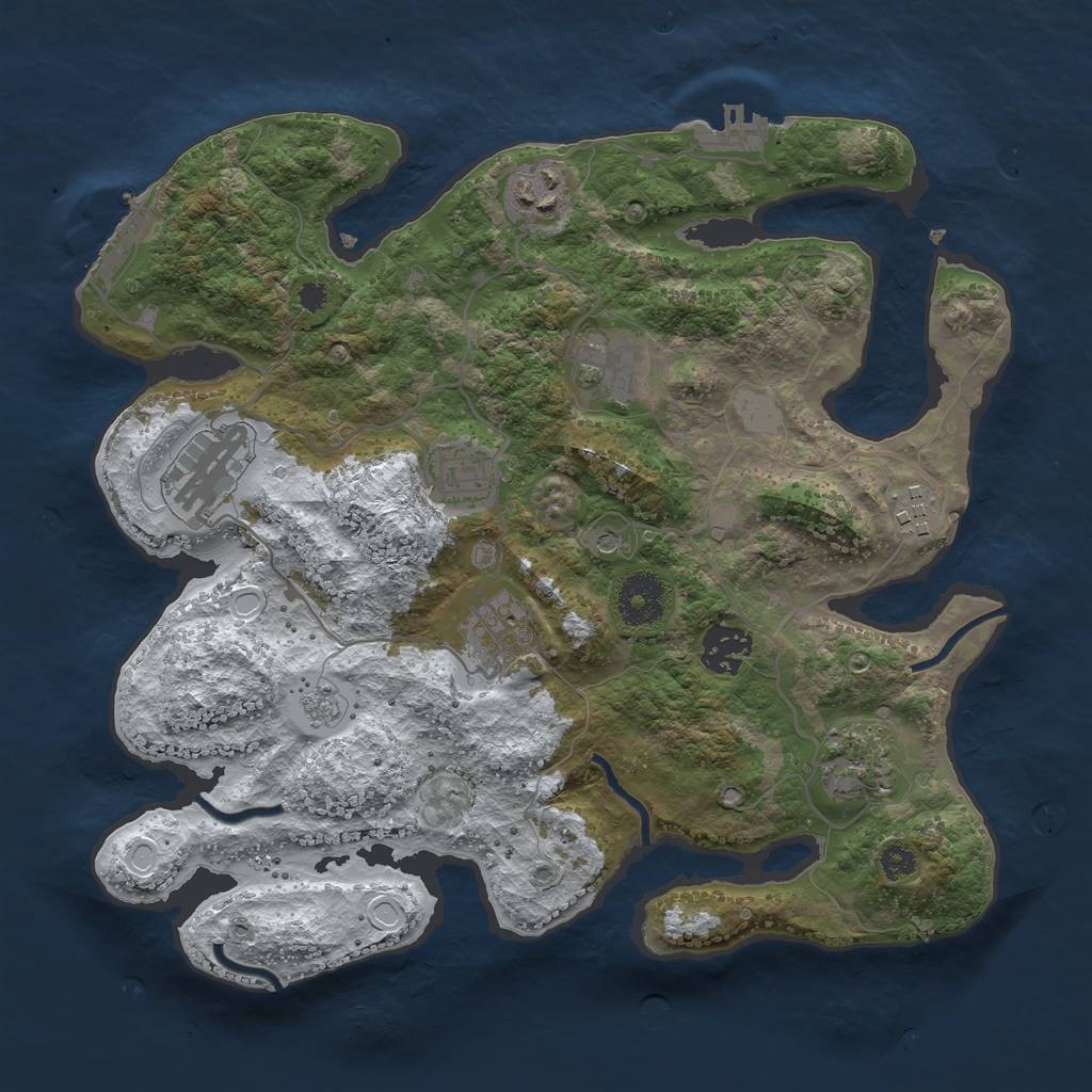 Rust Map: Procedural Map, Size: 3250, Seed: 4901206, 17 Monuments