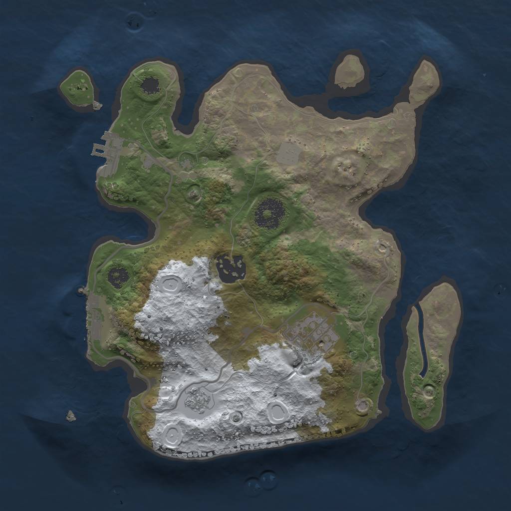 Rust Map: Procedural Map, Size: 2500, Seed: 1910146538, 10 Monuments