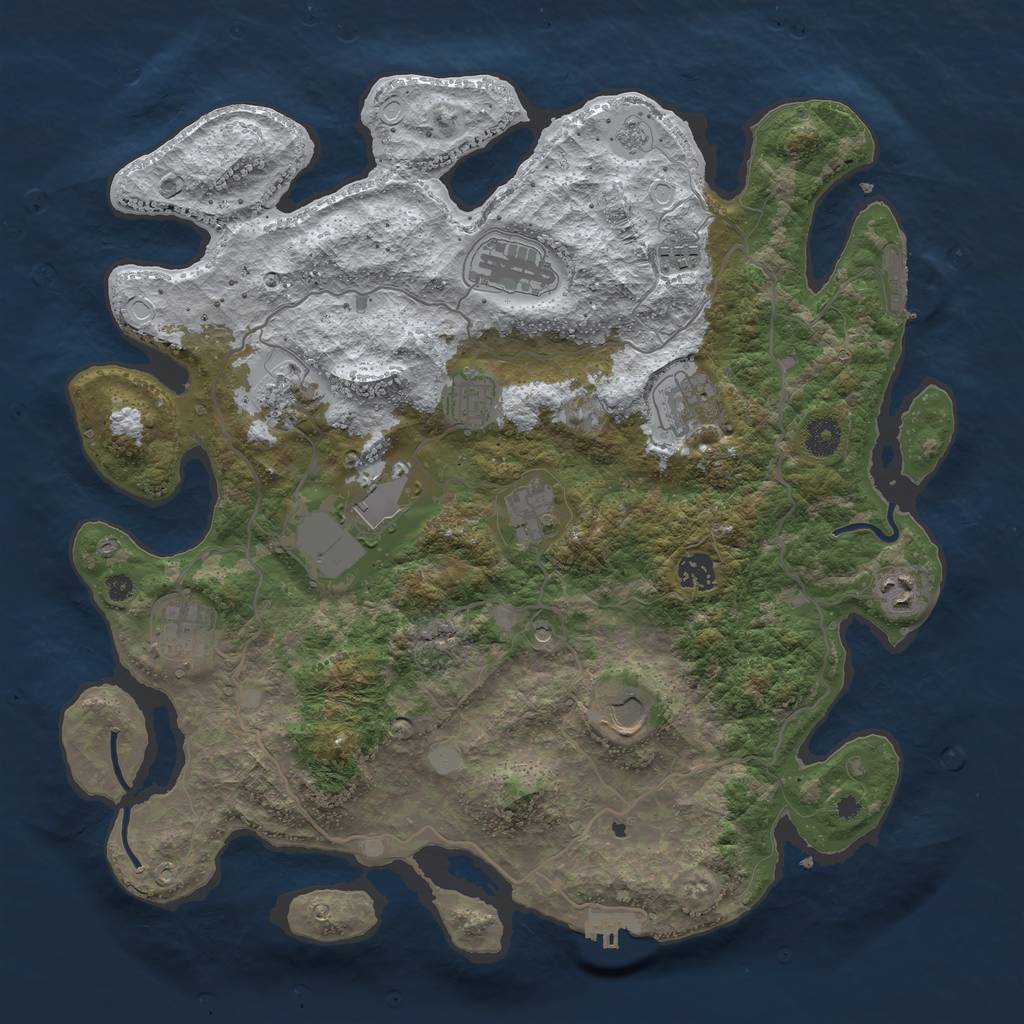 Rust Map: Procedural Map, Size: 4000, Seed: 1291113647, 20 Monuments