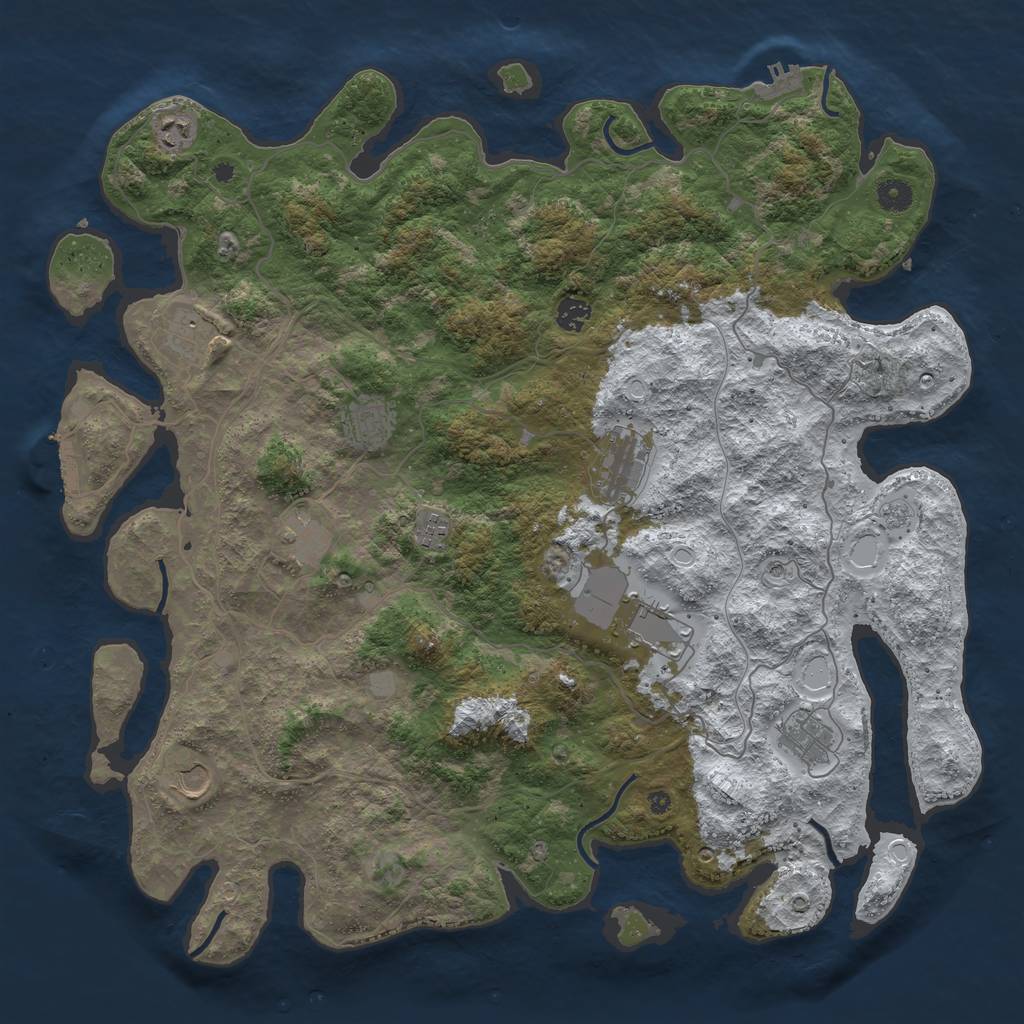 Rust Map: Procedural Map, Size: 4500, Seed: 5949477, 19 Monuments