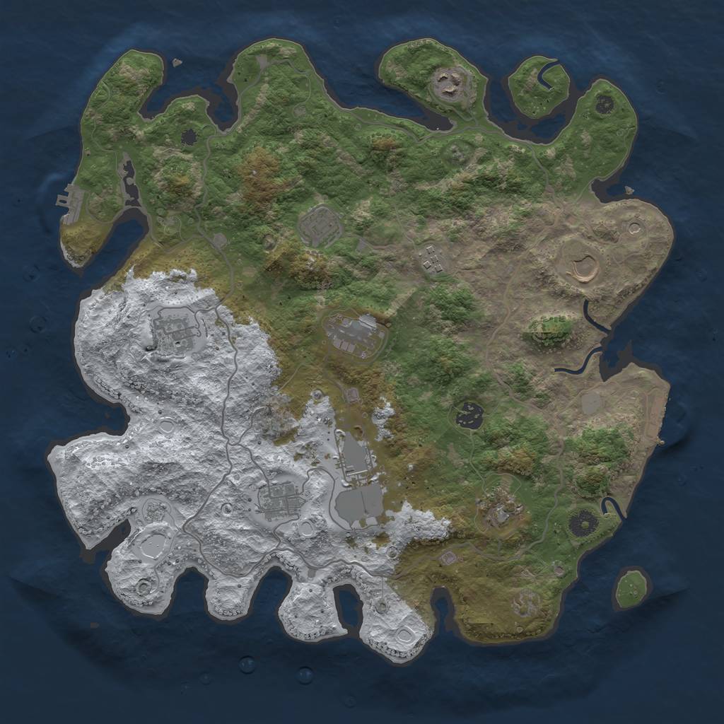 Rust Map: Procedural Map, Size: 4000, Seed: 1119, 19 Monuments