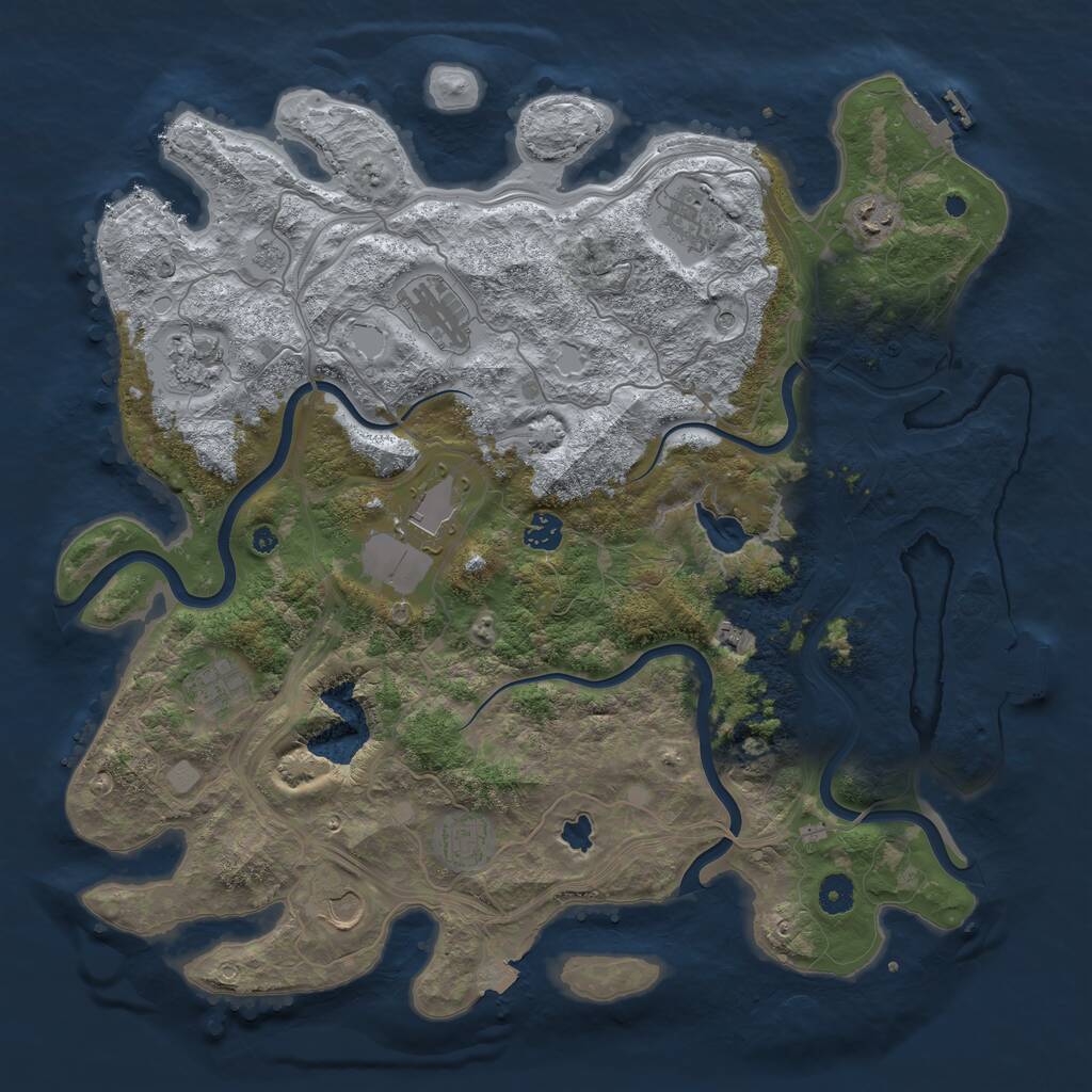 Rust Map: Procedural Map, Size: 4250, Seed: 87345221, 16 Monuments