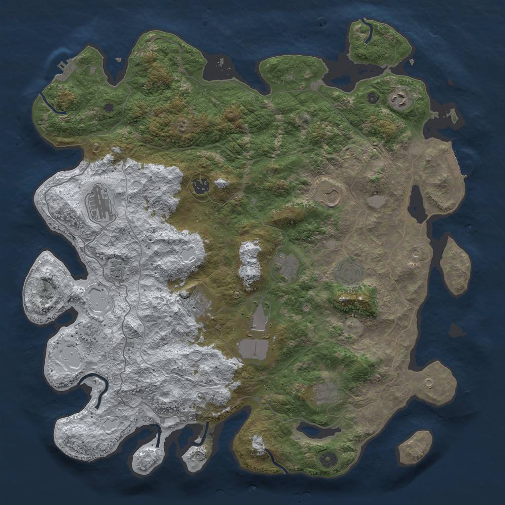 Rust Map: Procedural Map, Size: 4500, Seed: 6845873, 19 Monuments