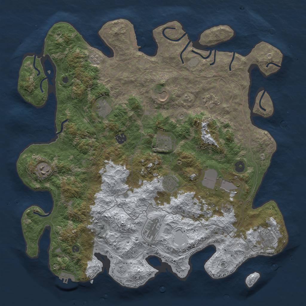 Rust Map: Procedural Map, Size: 4250, Seed: 1339787148, 20 Monuments