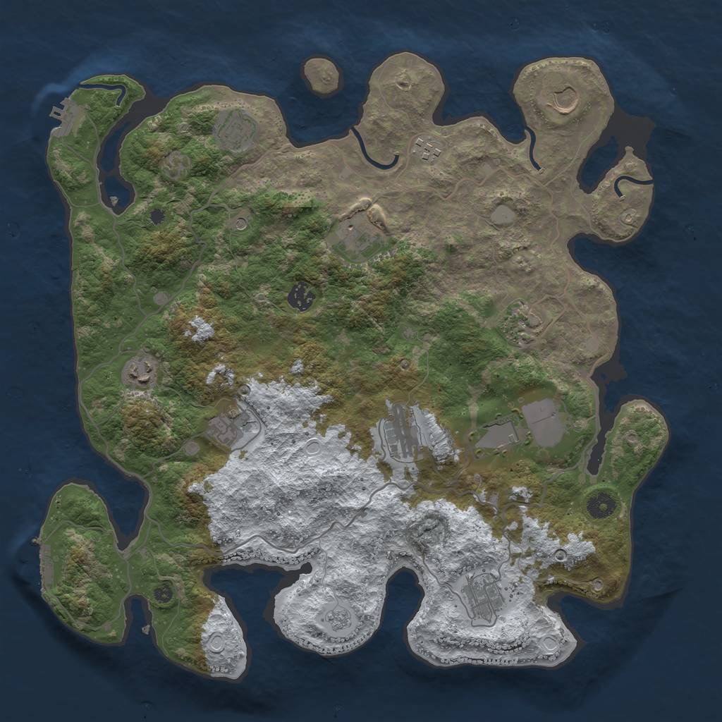 Rust Map: Procedural Map, Size: 4000, Seed: 994912967, 20 Monuments
