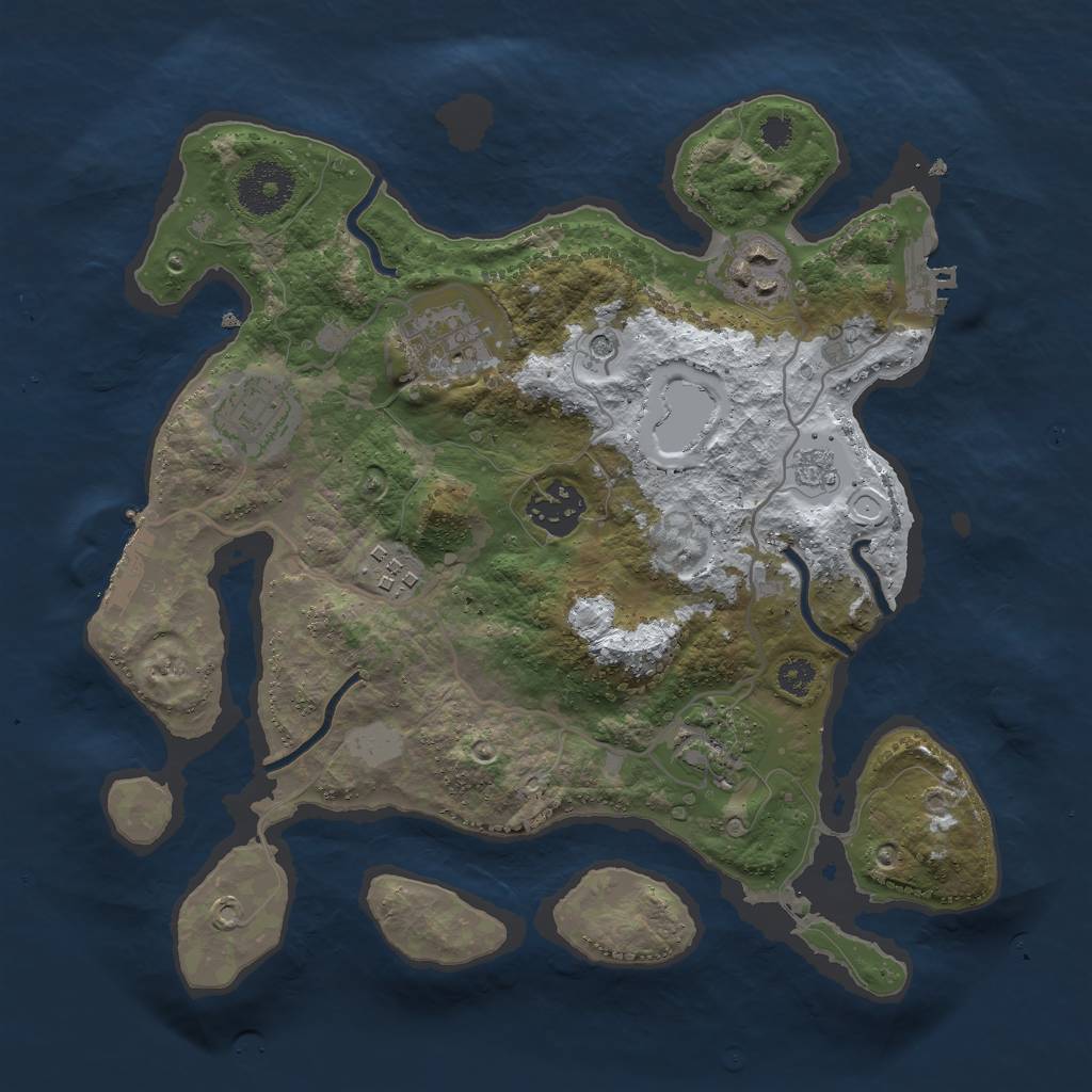 Rust Map: Procedural Map, Size: 3000, Seed: 413646605, 15 Monuments