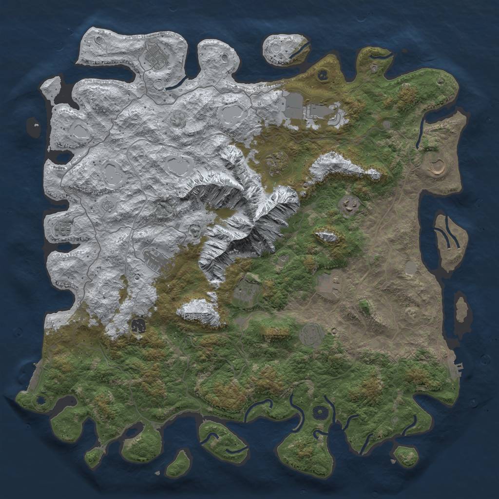 Rust Map: Procedural Map, Size: 5000, Seed: 62484714, 20 Monuments