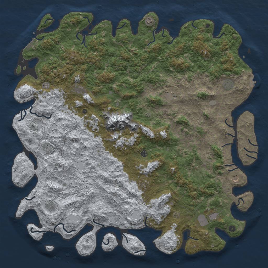 Rust Map: Procedural Map, Size: 6000, Seed: 106178, 20 Monuments