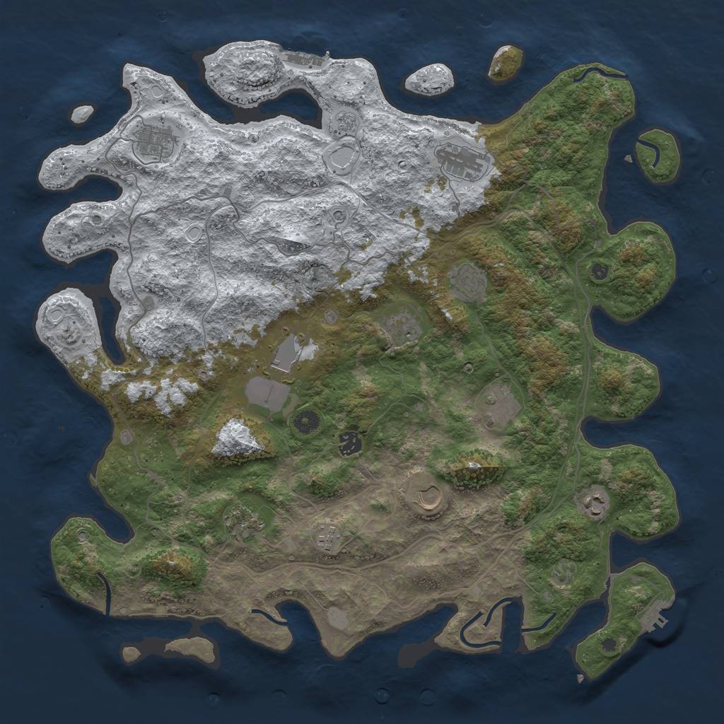 Rust Map: Procedural Map, Size: 4500, Seed: 2620620, 20 Monuments