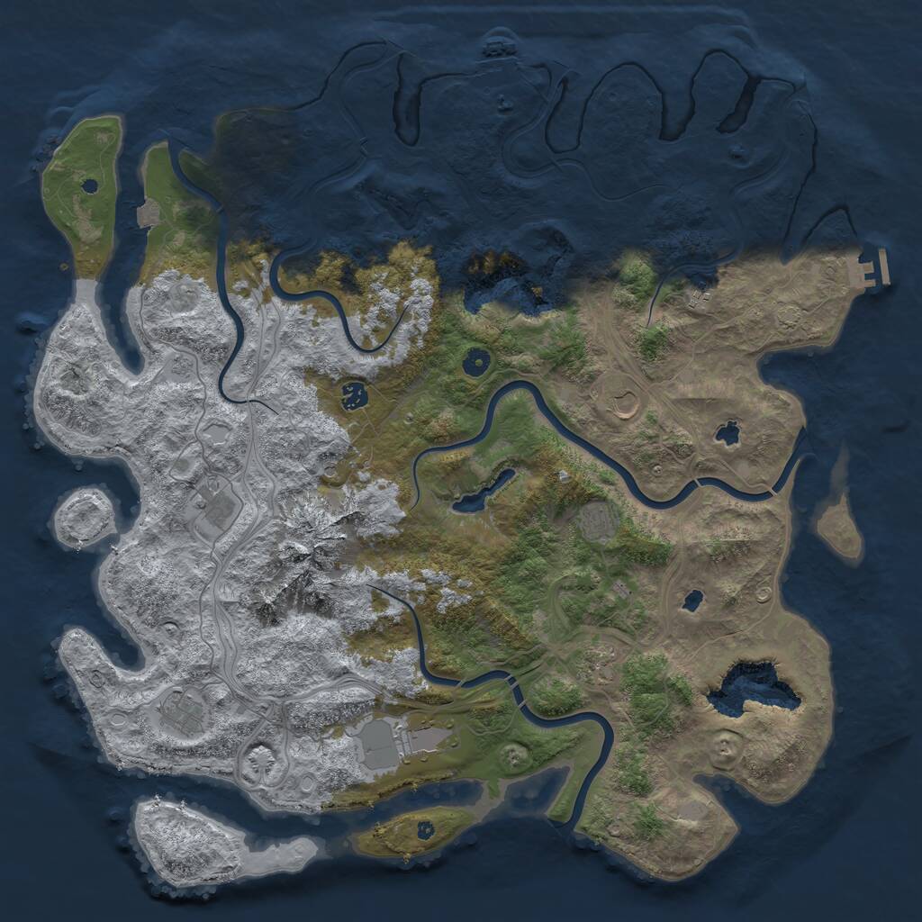 Rust Map: Procedural Map, Size: 5000, Seed: 59408440, 14 Monuments