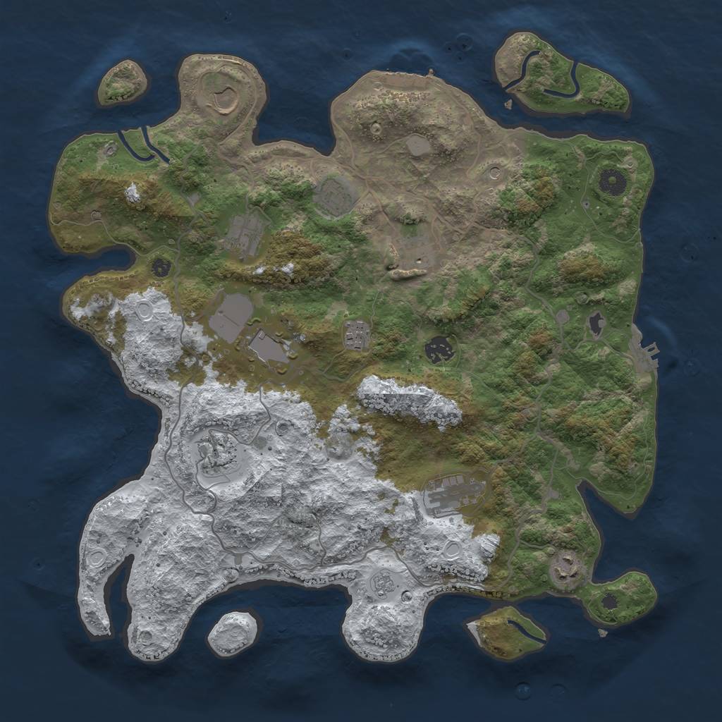 Rust Map: Procedural Map, Size: 4000, Seed: 4505089, 19 Monuments