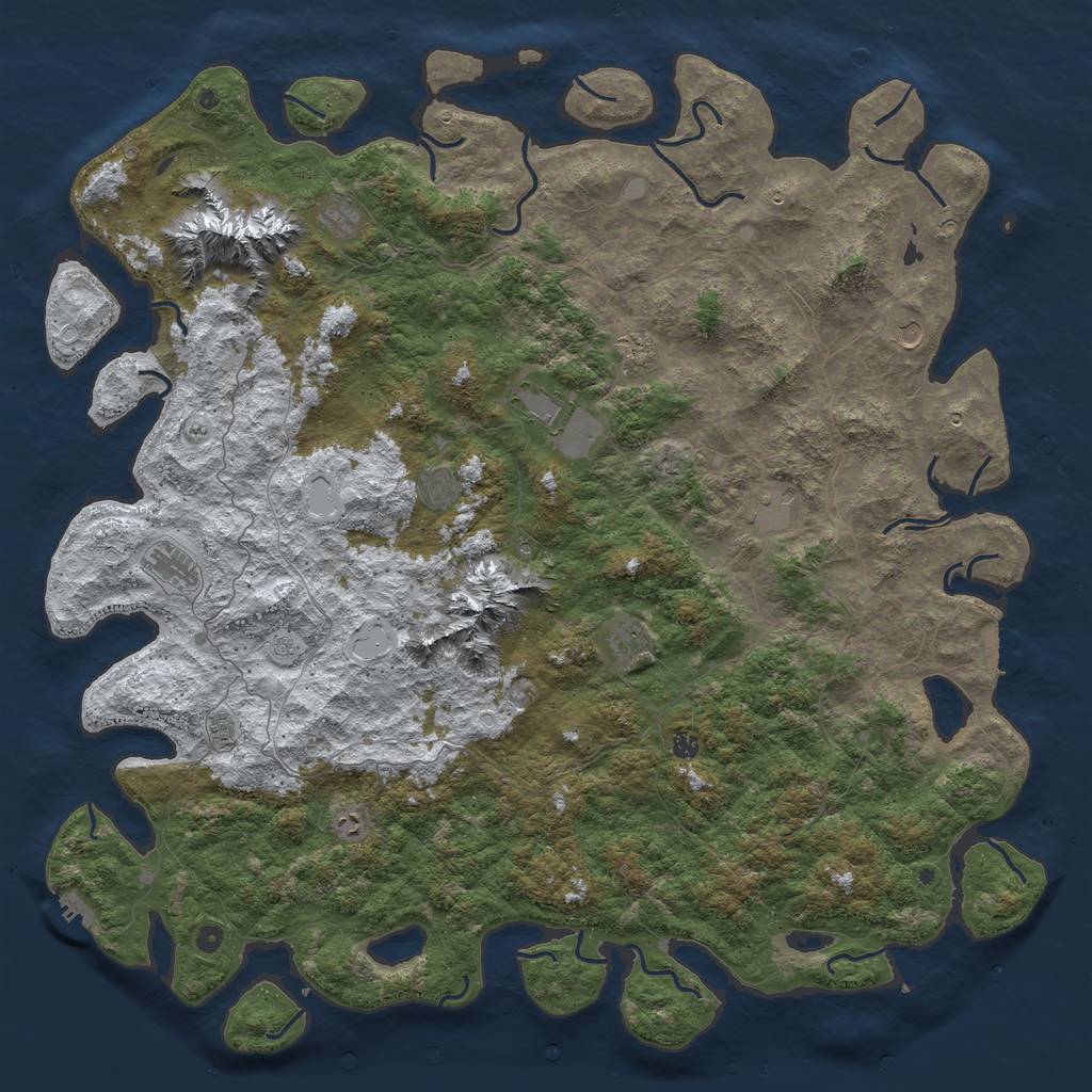 Rust Map: Procedural Map, Size: 6000, Seed: 112845051, 20 Monuments
