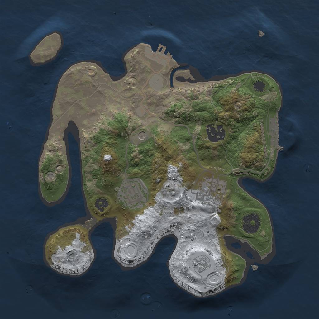 Rust Map: Procedural Map, Size: 2500, Seed: 1654863413, 12 Monuments
