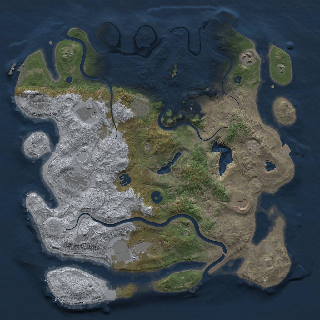 Rust Map: Procedural Map, Size: 4000, Seed: 59408440, 15 Monuments