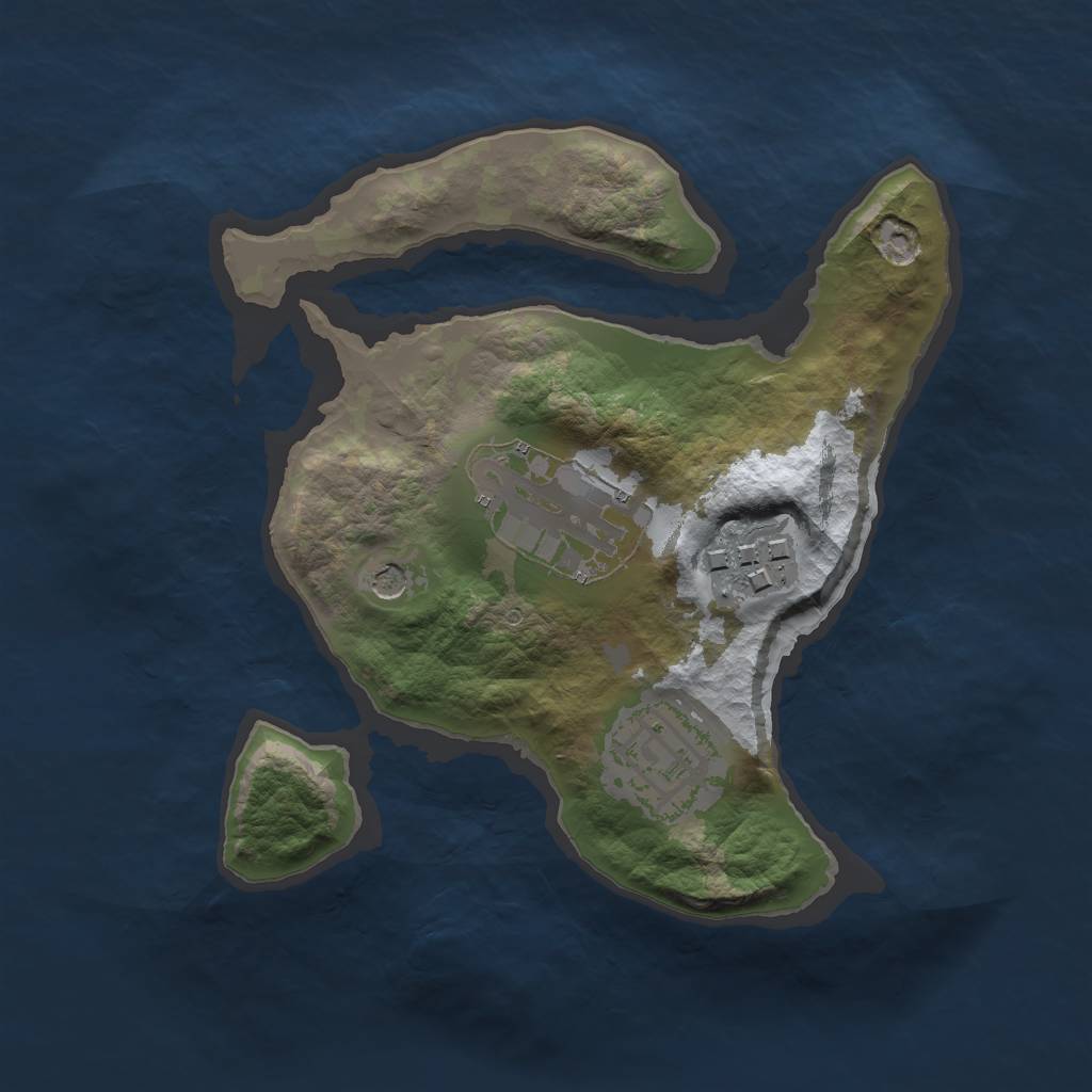Rust Map: Barren, Size: 2000, Seed: 59, 6 Monuments