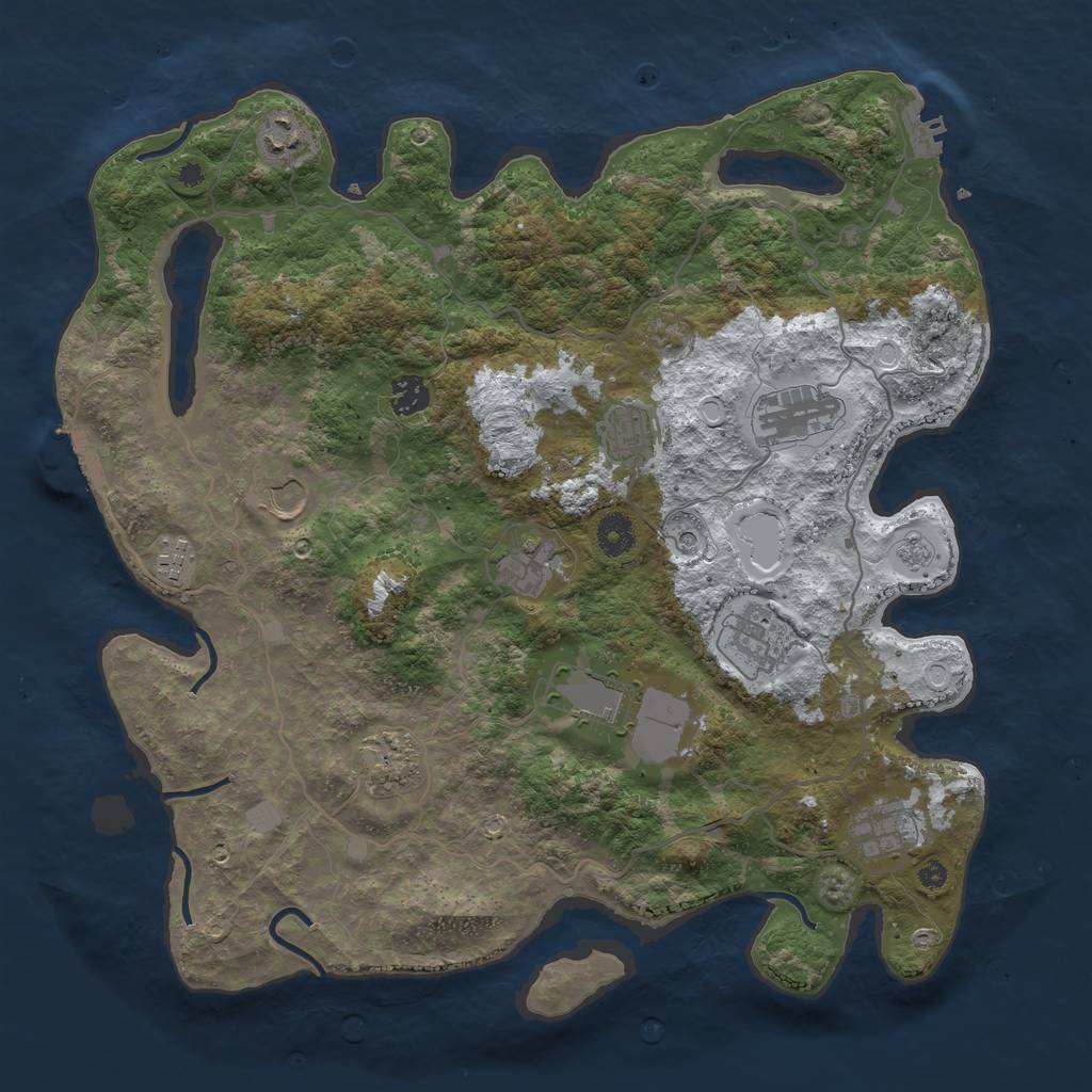 Rust Map: Procedural Map, Size: 4000, Seed: 45548, 20 Monuments