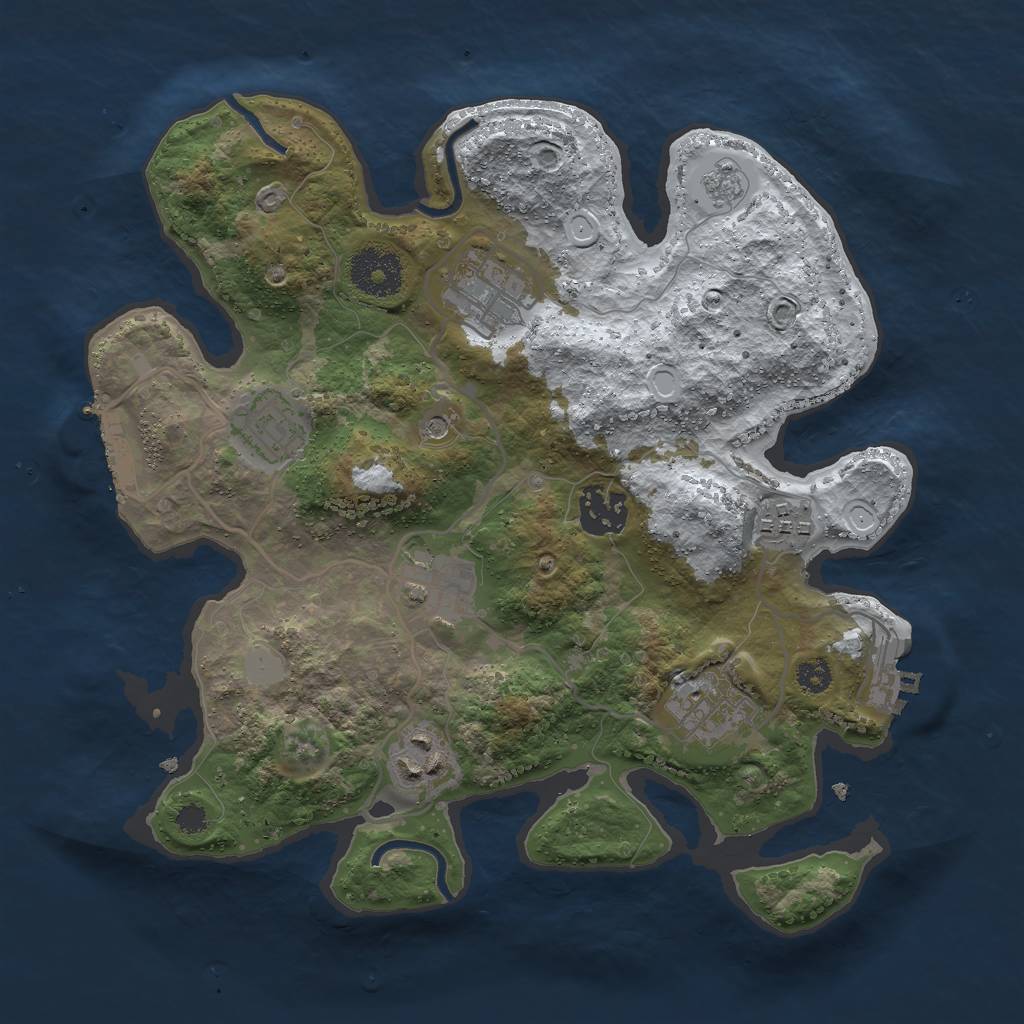 Rust Map: Procedural Map, Size: 3000, Seed: 1740520764, 16 Monuments