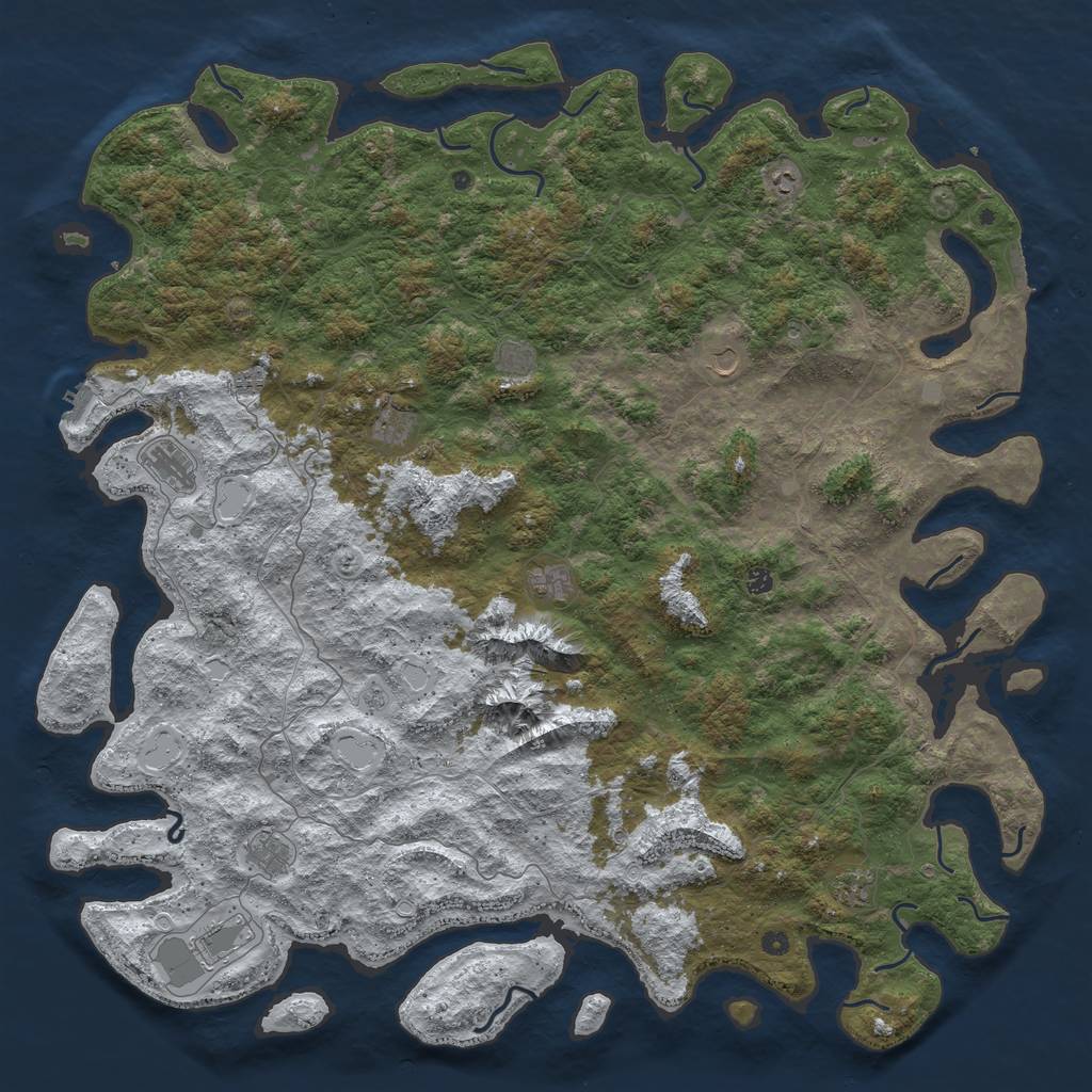 Rust Map: Procedural Map, Size: 6000, Seed: 201912, 20 Monuments