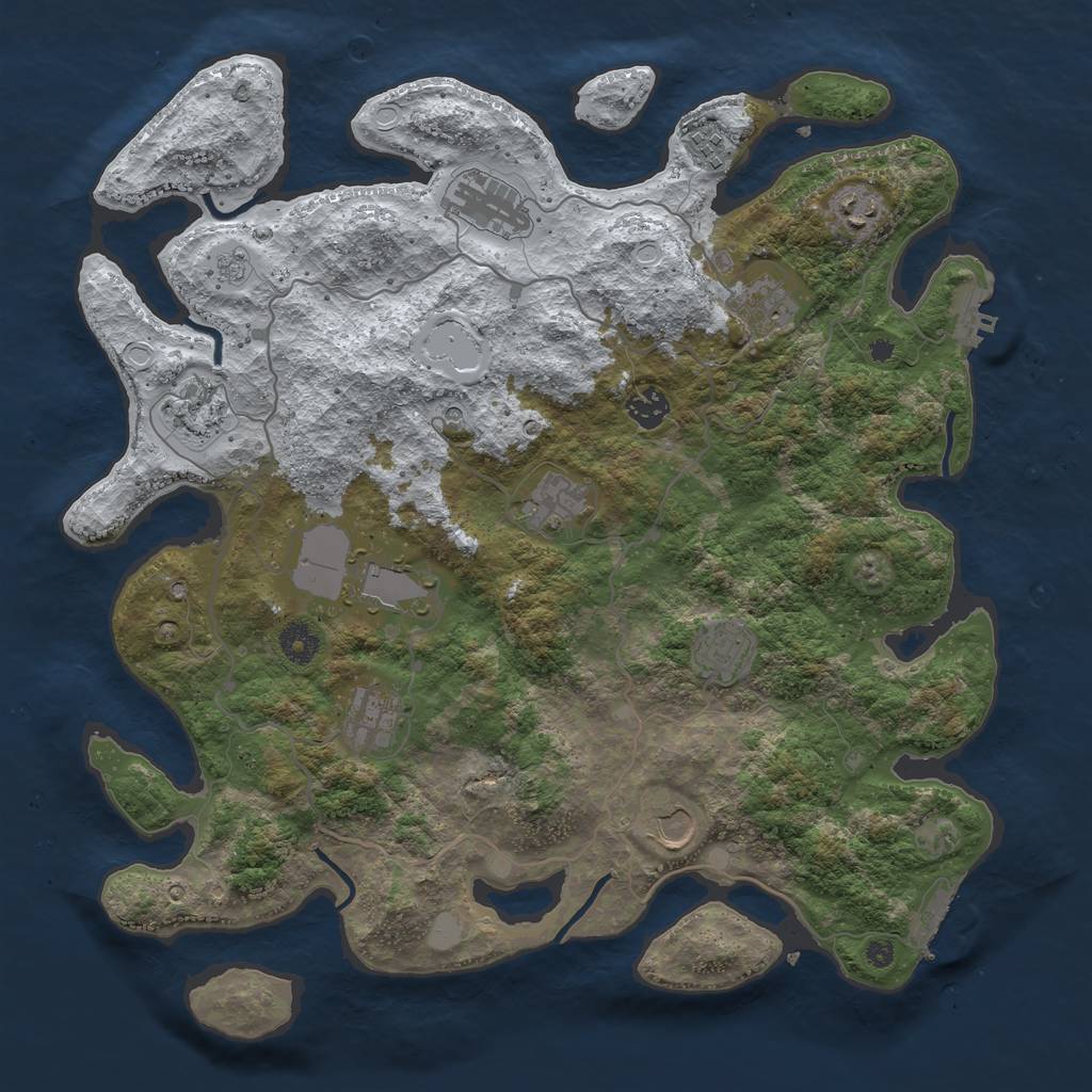 Rust Map: Procedural Map, Size: 4000, Seed: 98770, 20 Monuments