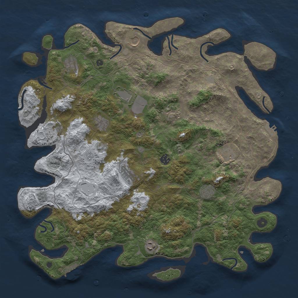 Rust Map: Procedural Map, Size: 4500, Seed: 6241626, 20 Monuments