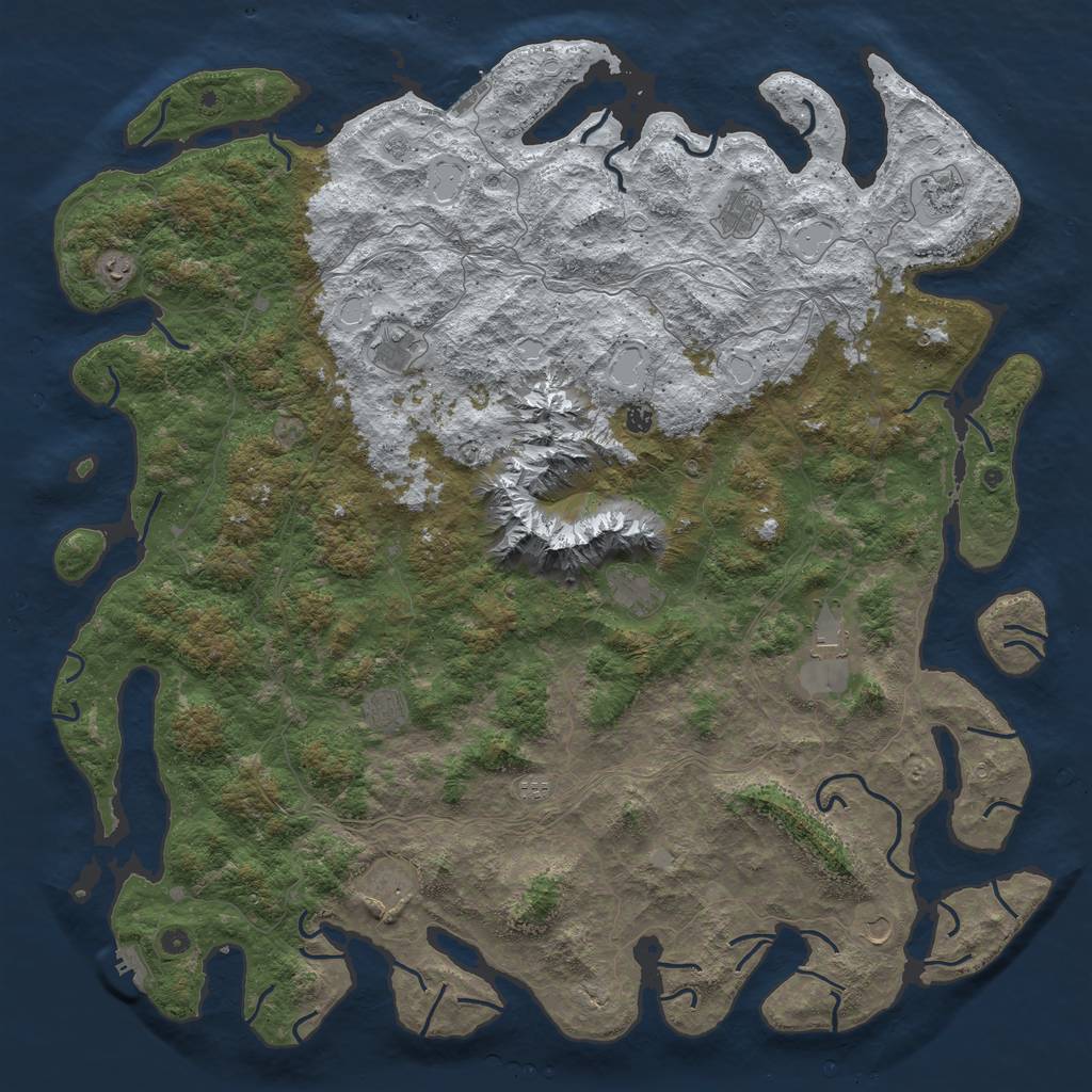 Rust Map: Procedural Map, Size: 6000, Seed: 257791, 20 Monuments