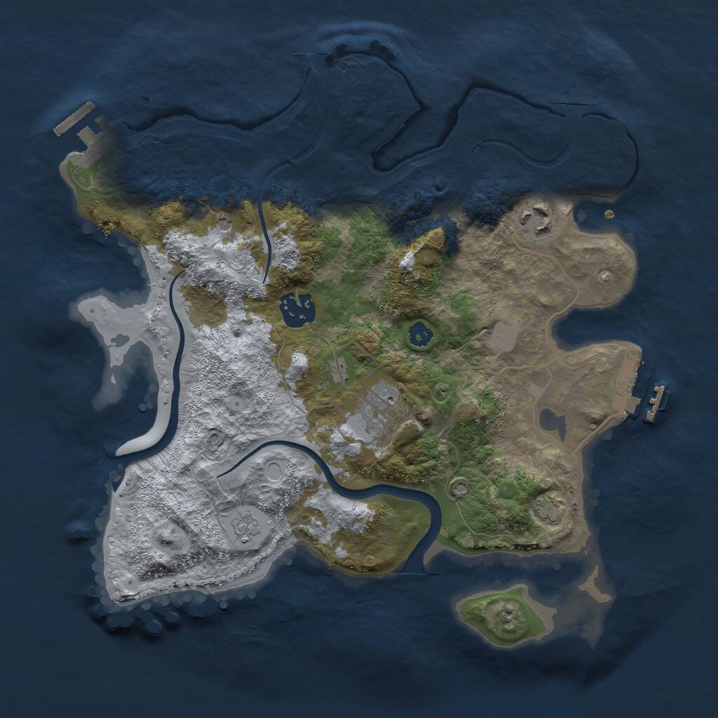 Rust Map: Procedural Map, Size: 3000, Seed: 984050136, 9 Monuments