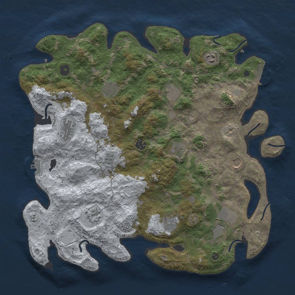 Rust Map: Procedural Map, Size: 4200, Seed: 80701, 20 Monuments