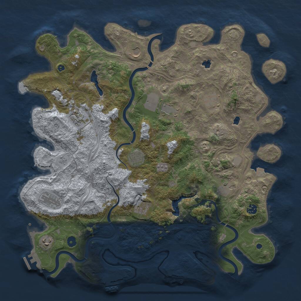 Rust Map: Procedural Map, Size: 4500, Seed: 572349258, 17 Monuments