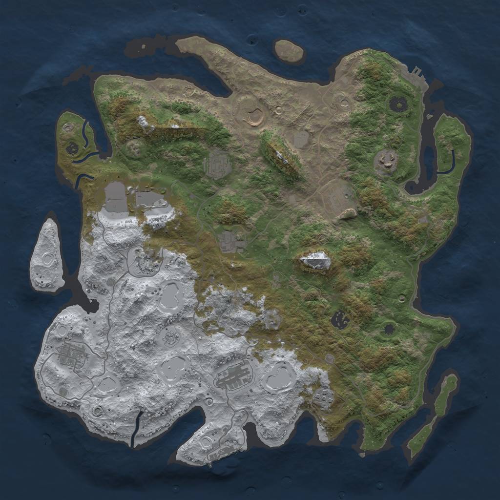 Rust Map: Procedural Map, Size: 4200, Seed: 1845946286, 20 Monuments