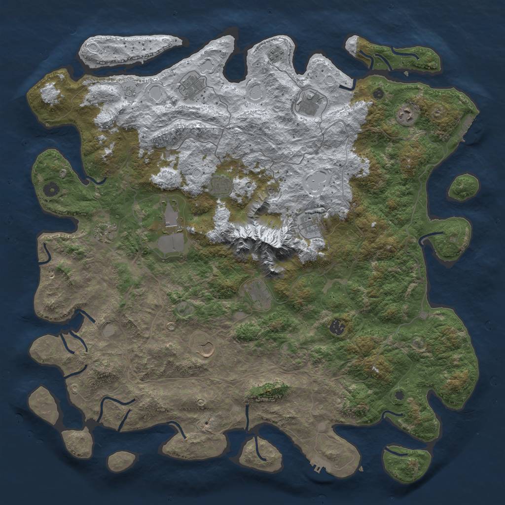 Rust Map: Procedural Map, Size: 5000, Seed: 153268895, 20 Monuments