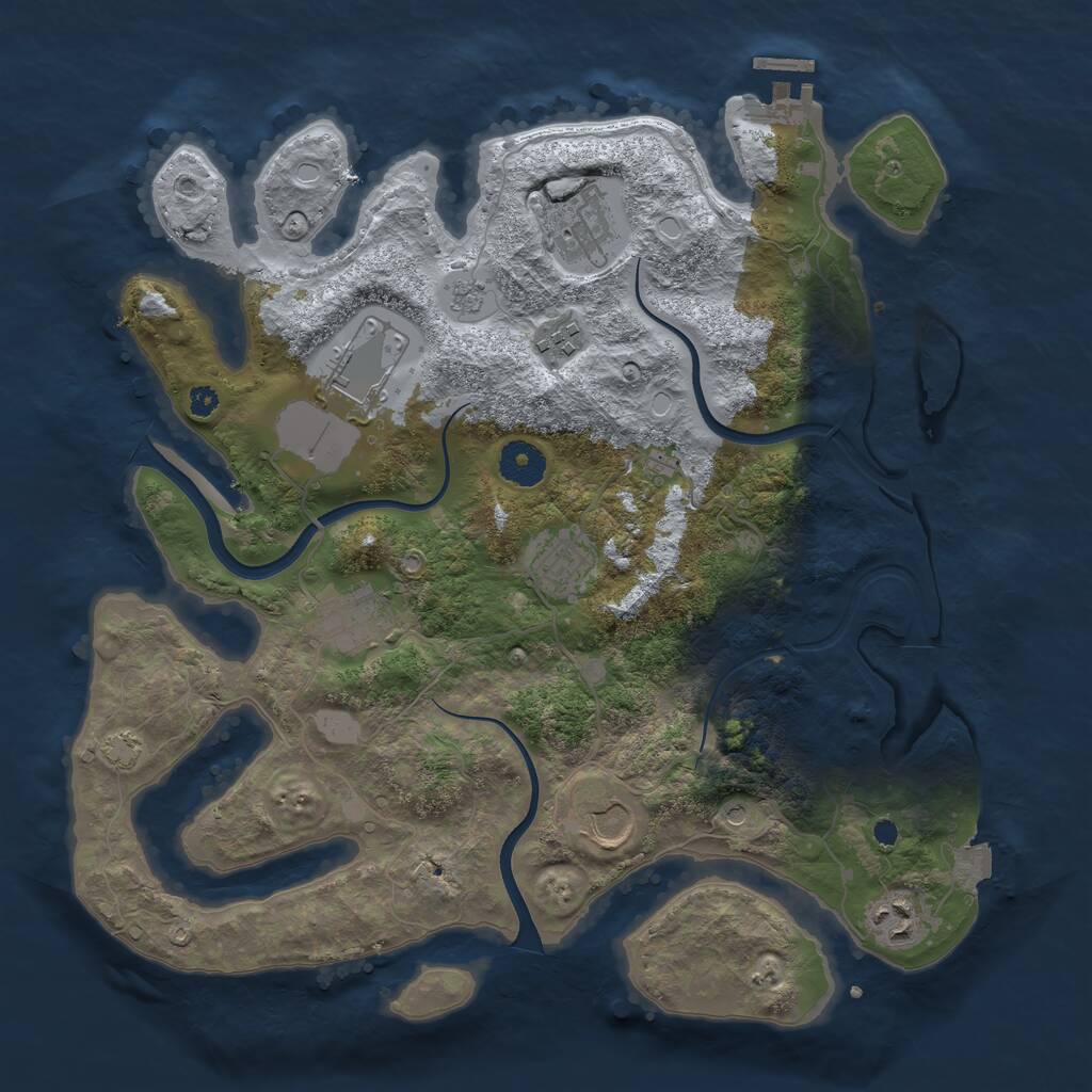 Rust Map: Procedural Map, Size: 3600, Seed: 150, 12 Monuments