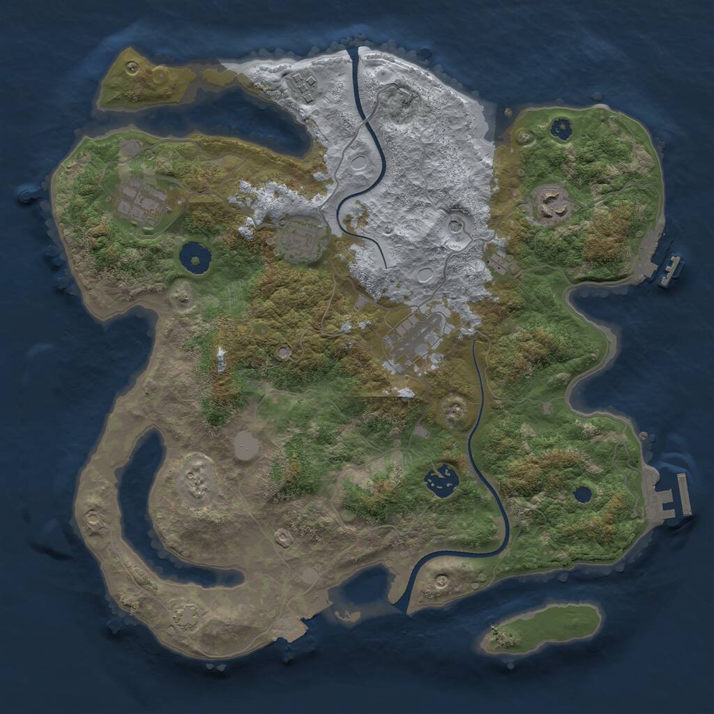 Rust Map: Procedural Map, Size: 3400, Seed: 778289632, 11 Monuments