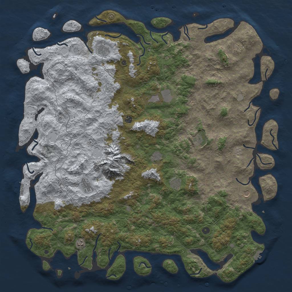 Rust Map: Procedural Map, Size: 6000, Seed: 580334, 20 Monuments