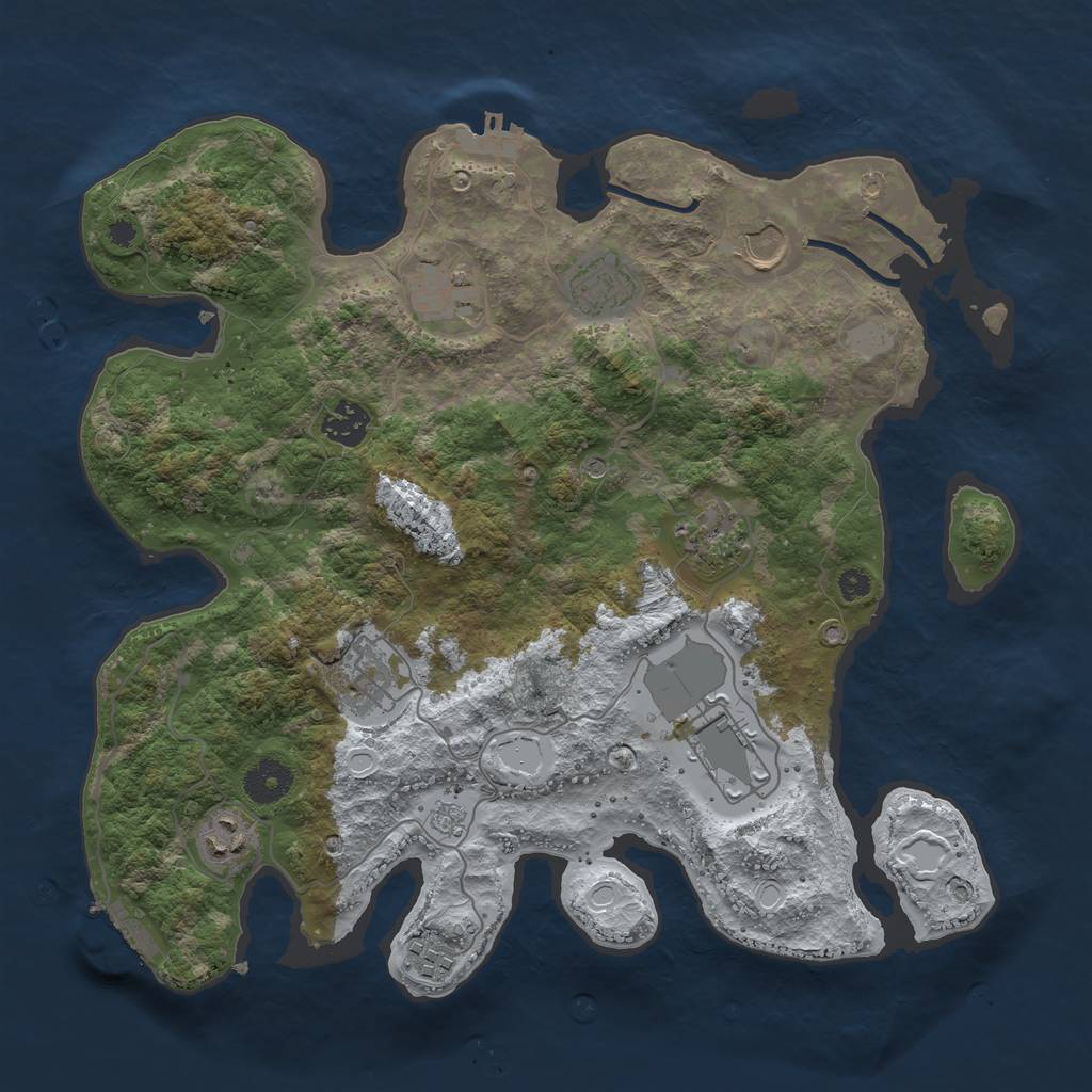 Rust Map: Procedural Map, Size: 3600, Seed: 677783524, 18 Monuments