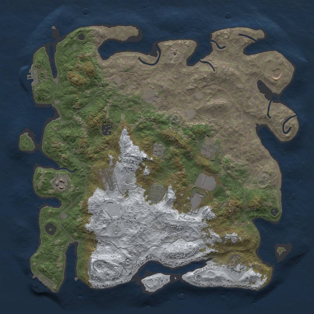 Rust Map: Procedural Map, Size: 4100, Seed: 31867991, 19 Monuments