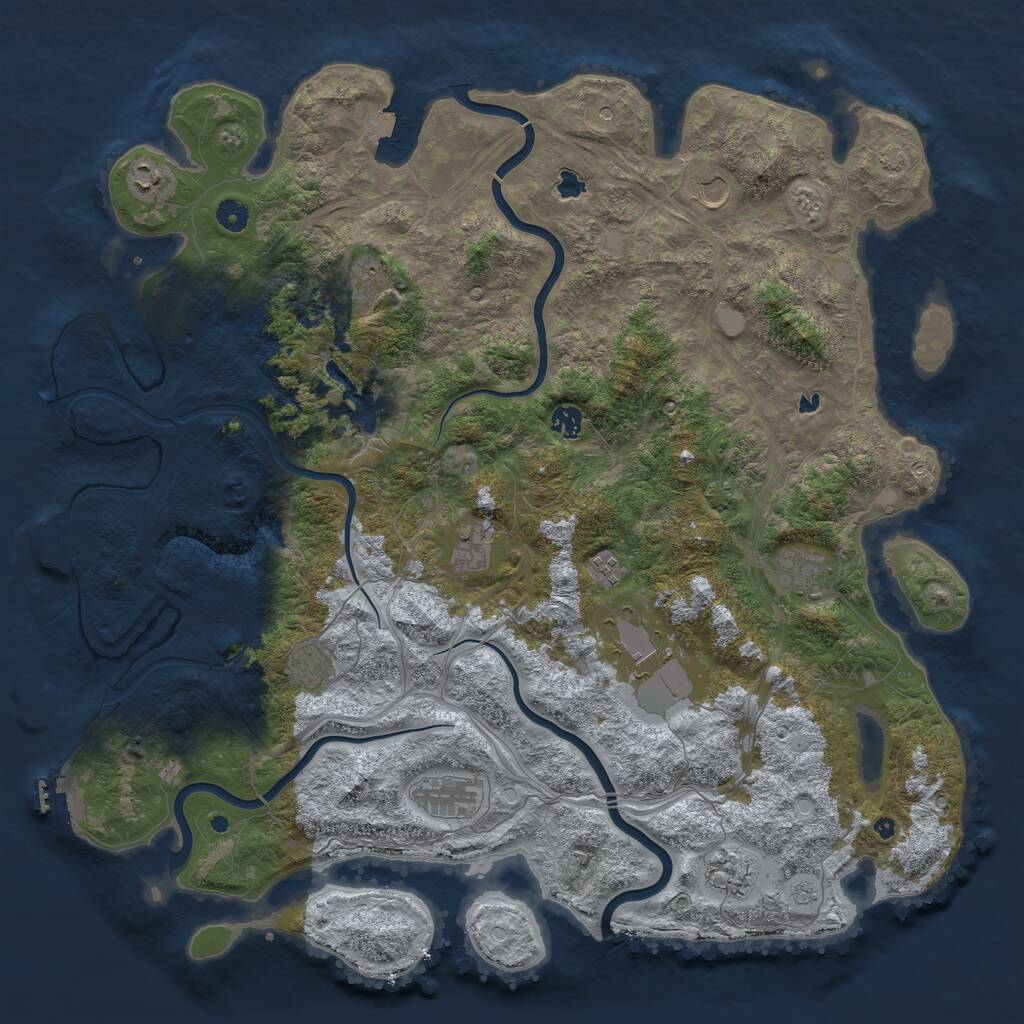 Rust Map: Procedural Map, Size: 4800, Seed: 555, 17 Monuments