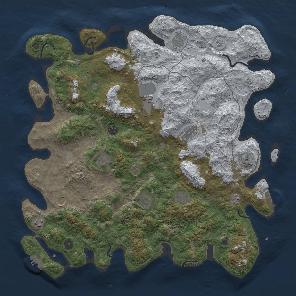 Rust Map: Procedural Map, Size: 4600, Seed: 435, 19 Monuments