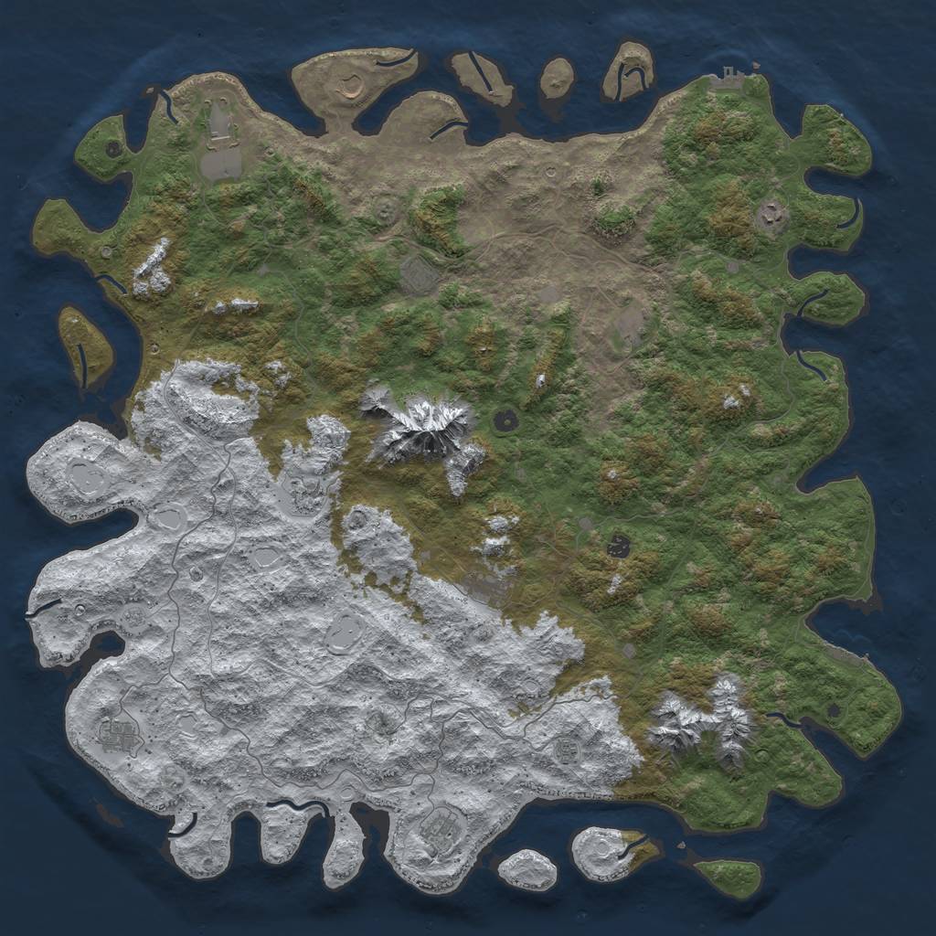 Rust Map: Procedural Map, Size: 6000, Seed: 334902, 20 Monuments