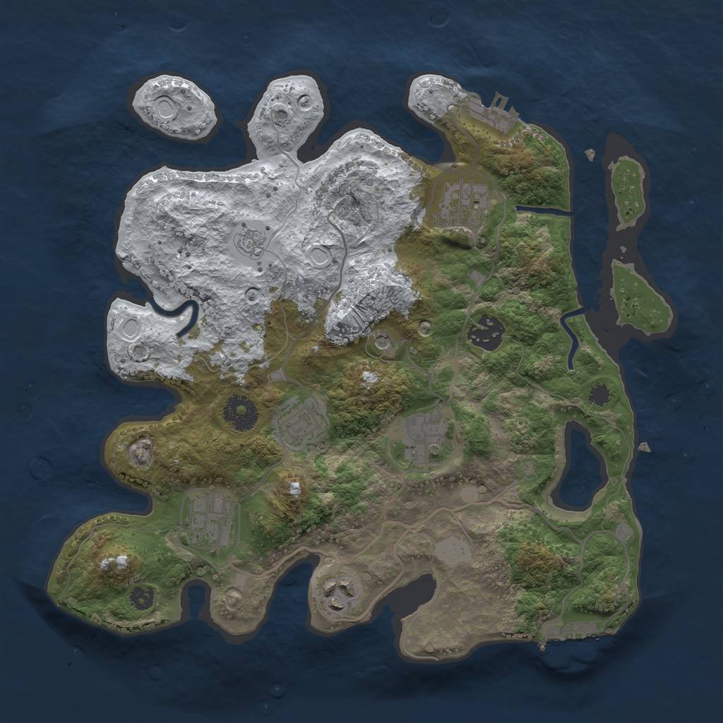 Rust Map: Procedural Map, Size: 3100, Seed: 432443, 15 Monuments