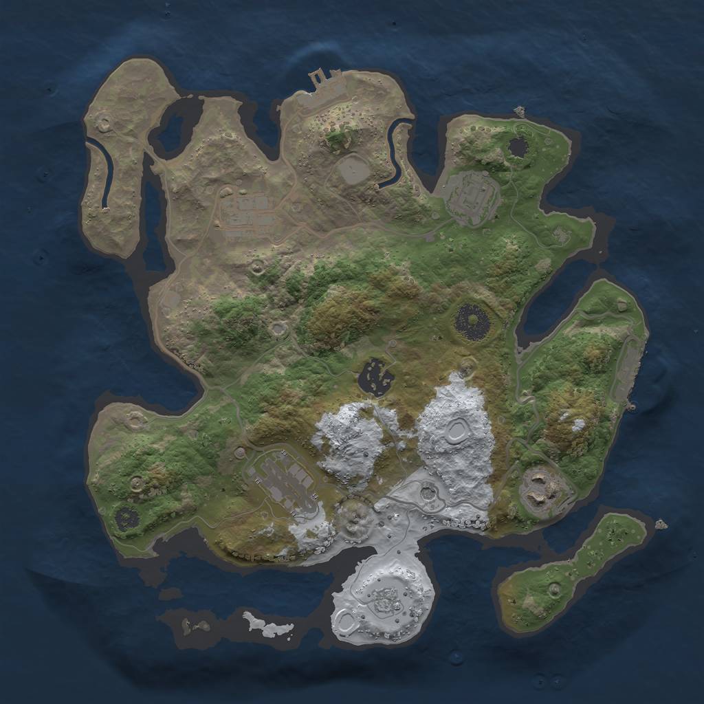 Rust Map: Procedural Map, Size: 3000, Seed: 757573798, 14 Monuments