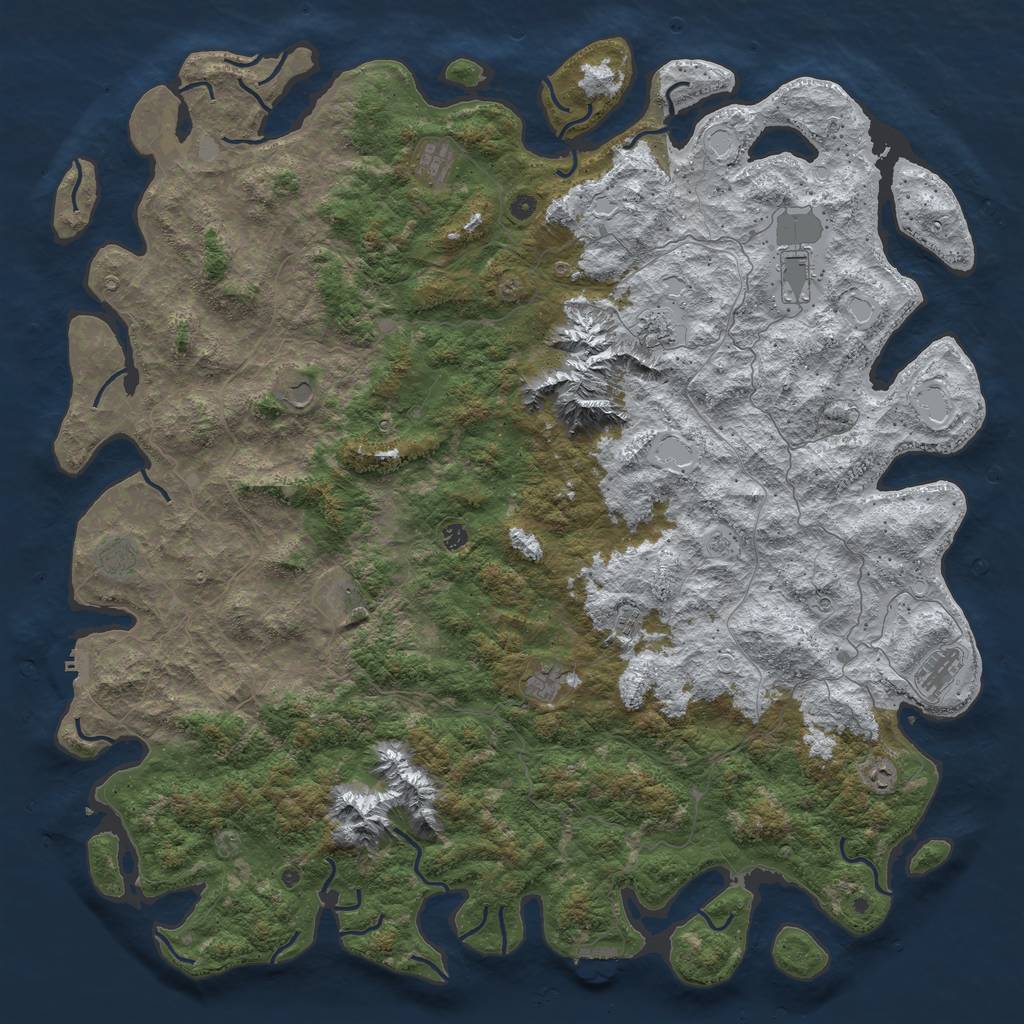Rust Map: Procedural Map, Size: 6000, Seed: 145161, 20 Monuments